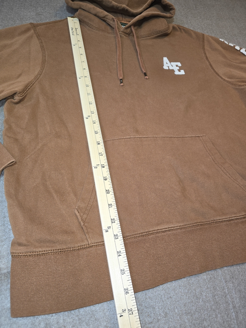 American Eagle Men's Brown Pullover Hoodie Y2K Large - Picture 6 of 11